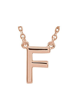 14K Rose Gold Block Initial A 16