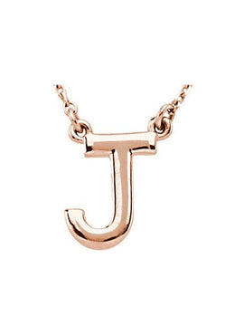 14K Rose Gold Block Initial A 16