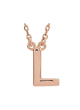 14K Rose Gold Block Initial A 16