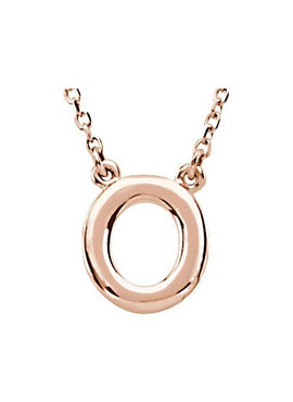 14K Rose Gold Block Initial A 16