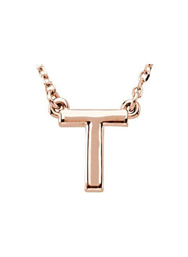14K Rose Gold Block Initial A 16