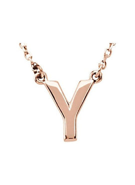 14K Rose Gold Block Initial A 16