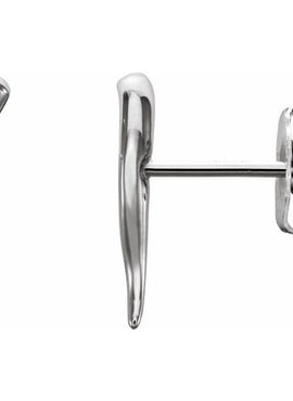 Platinum Horn Earrings