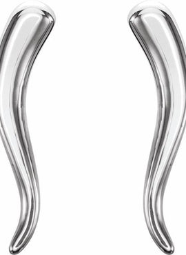 Platinum Horn Earrings