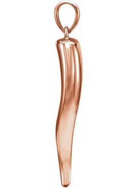 14K Yellow Gold Italian Horn Pendant