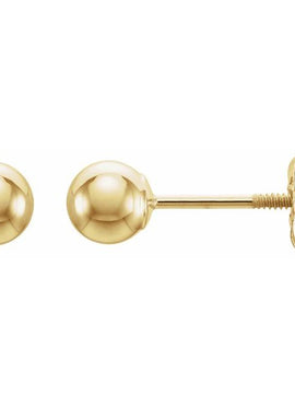14K Yellow Gold 3 mm Ball Stud Earrings