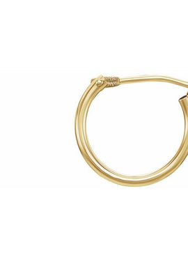 14K Yellow Gold Youth Hinged 12.5 mm Hoop Earrings