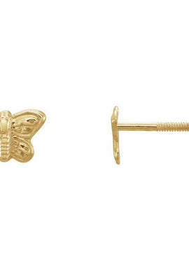 14K Yellow Gold Butterfly Earrings