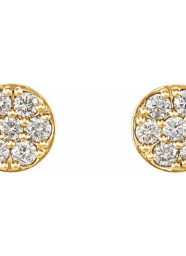 14K White Gold 3/8 CTW Natural Diamond Cluster Earrings