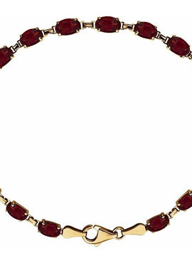 14K Yellow Gold Natural Mozambique Garnet 7 1/4