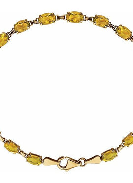 14K Yellow Gold Natural Mozambique Garnet 7 1/4