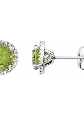 Sterling Silver Natural Mozambique Garnet & .01 CTW Natural Diamond Earrings