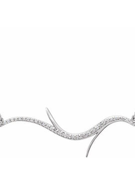14K White Gold 1/8 CTW Natural Diamond Freeform Bar 18