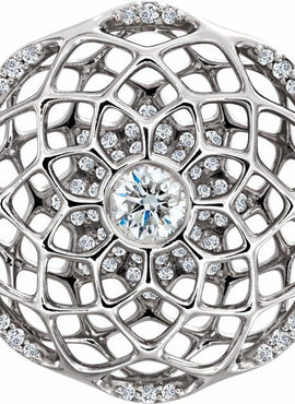 Platinum 1/2 CTW Natural Diamond Cage Pendant