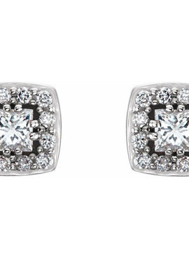 14K White Gold 1/2 CTW Natural Diamond Earrings