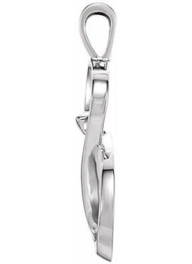 14K White Gold Freeform Pendant