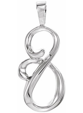 14K White Gold Freeform Pendant