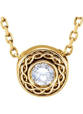 14K Yellow Gold 1/10 CTW Natural Diamond Slide 16