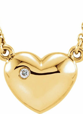 Platinum .01 CTW Natural Diamond Heart 16.5