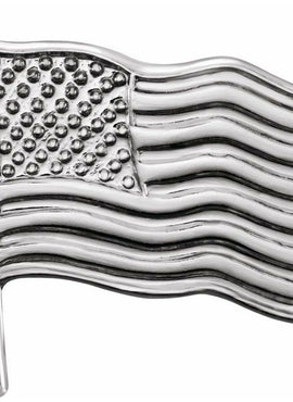 14K Yellow Gold 14.5x14 mm American Flag Lapel Pin
