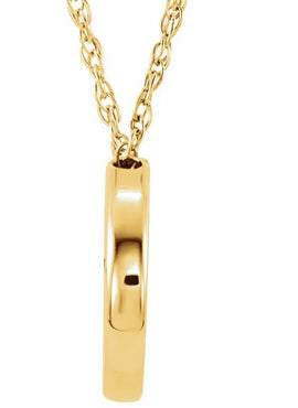 14K Rose Gold 10 mm Circle Slide Pendant