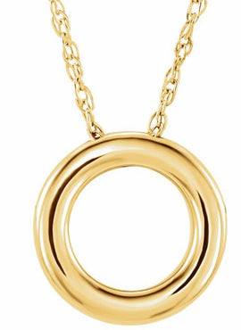 14K Rose Gold 10 mm Circle Slide Pendant
