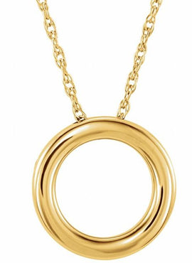 14K Rose Gold 10 mm Circle Slide Pendant