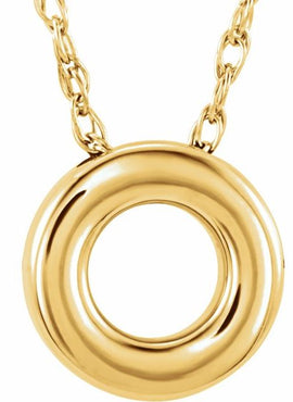 14K Rose Gold 10 mm Circle Slide Pendant