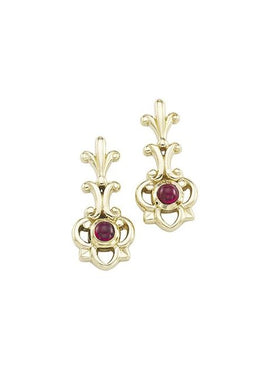 14K Yellow Gold 3 mm Natural Ruby Earrings