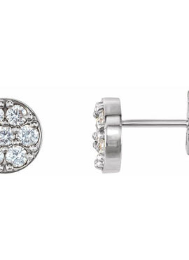 14K White Gold 3/8 CTW Natural Diamond Cluster Earrings