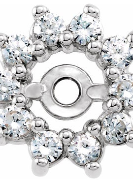 14K White Gold 1/4 CTW Diamond Earring Jackets