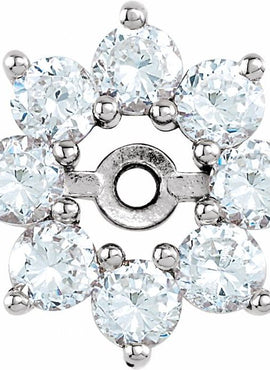 14K White Gold 3/4 CTW Natural Diamond Earring Jackets