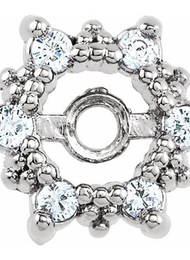 14K White Gold 1/10 CTW Natural Diamond Earring Jackets