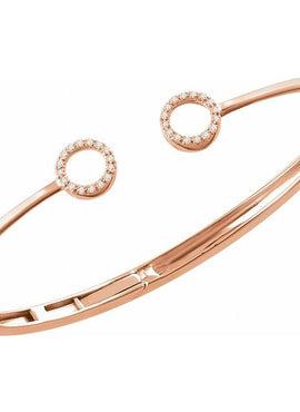 14K Yellow Gold 1/6 CTW Natural Diamond Circle Hinged Cuff 7