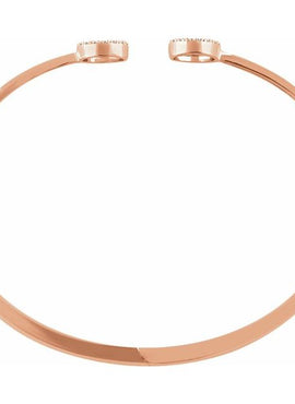 14K Yellow Gold 1/6 CTW Natural Diamond Circle Hinged Cuff 7