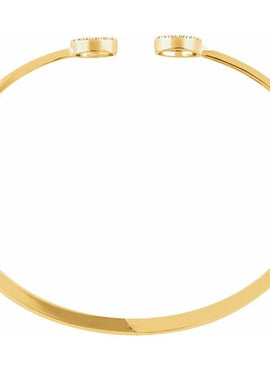 14K Yellow Gold 1/6 CTW Natural Diamond Circle Hinged Cuff 7