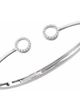 14K Yellow Gold 1/6 CTW Natural Diamond Circle Hinged Cuff 7