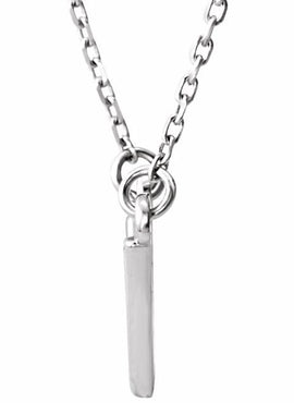 14K White Gold Geometric V 16 1/2