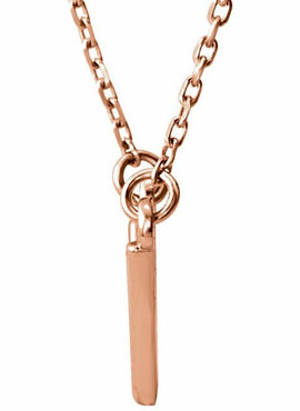 14K White Gold Geometric V 16 1/2