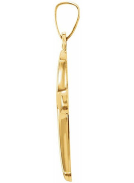 14K Yellow Gold 16x11 mm Cross Pendant