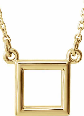 14K White Gold Square 16 1/2
