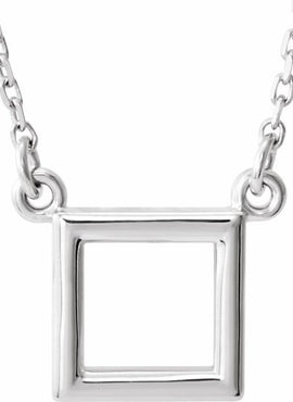 14K White Gold Square 16 1/2