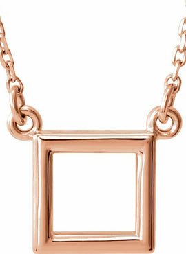 14K White Gold Square 16 1/2