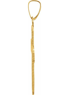 14K Yellow Gold Filigree Cross Pendant