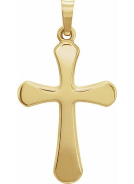 14K Yellow Gold 16x11 mm Cross Pendant