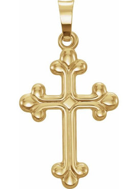 14K Yellow Gold Hollow Cross Pendant