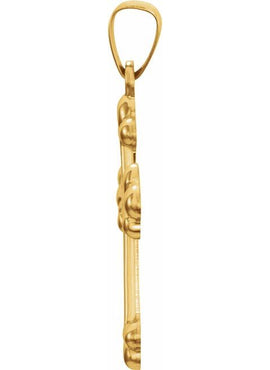 14K Yellow Gold Hollow Cross Pendant