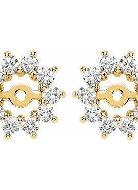 14K Yellow Gold 5/8 CTW Diamond Earring Jackets with 3.7mm ID