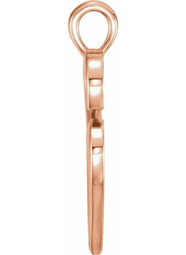 14K White Gold Double Heart Pendant