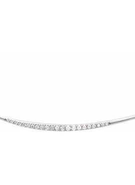 14K White Gold 1/8 CTW Natural Diamond Curved Bar 16